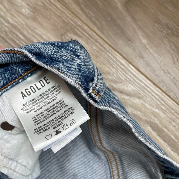 AGOLDE Women’s Riley Crop High Waist Fly Button Denim Jeans Sz 24 EUC - Picture 9 of 13